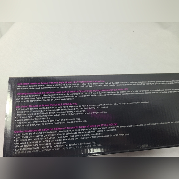 Style House professional hair straightener- Black- New in box - Picture 4 of 4